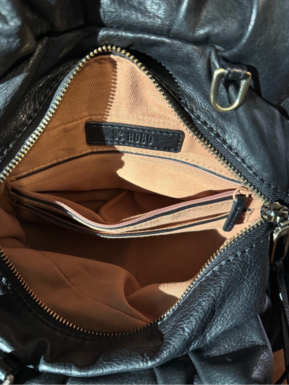 HOBO Mini Darling Satchel Buttery Soft Black Leather Slouchy Dumpling Bag - Picture 8 of 13